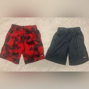 Boy shorts (red/black and grey), size 10 to 12 (large).